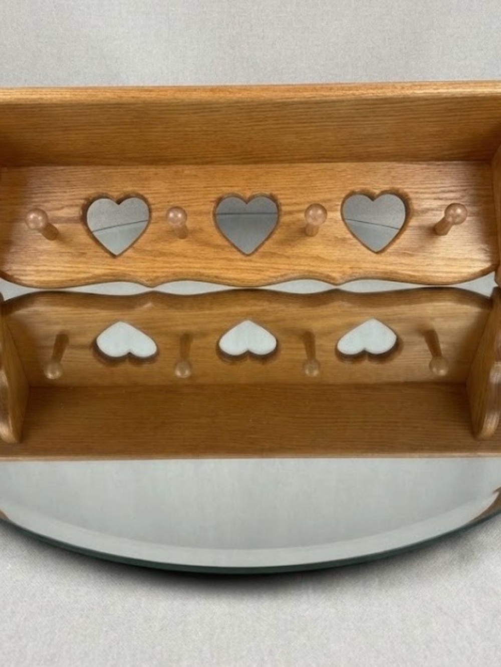 Wooden Heart Accent Wall Shelf - Natural Brown